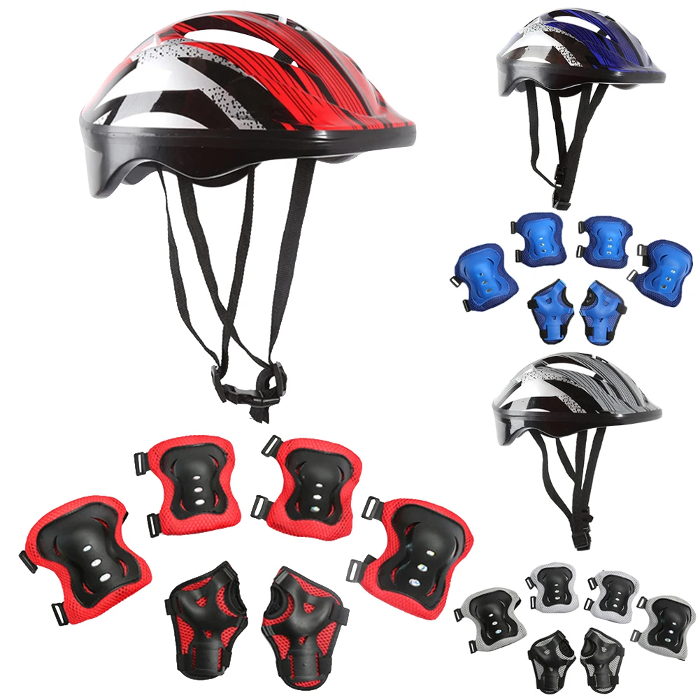 Cycling Safety Gear For Kids - 7Pcs Bicycle Sport Protective Gear Set