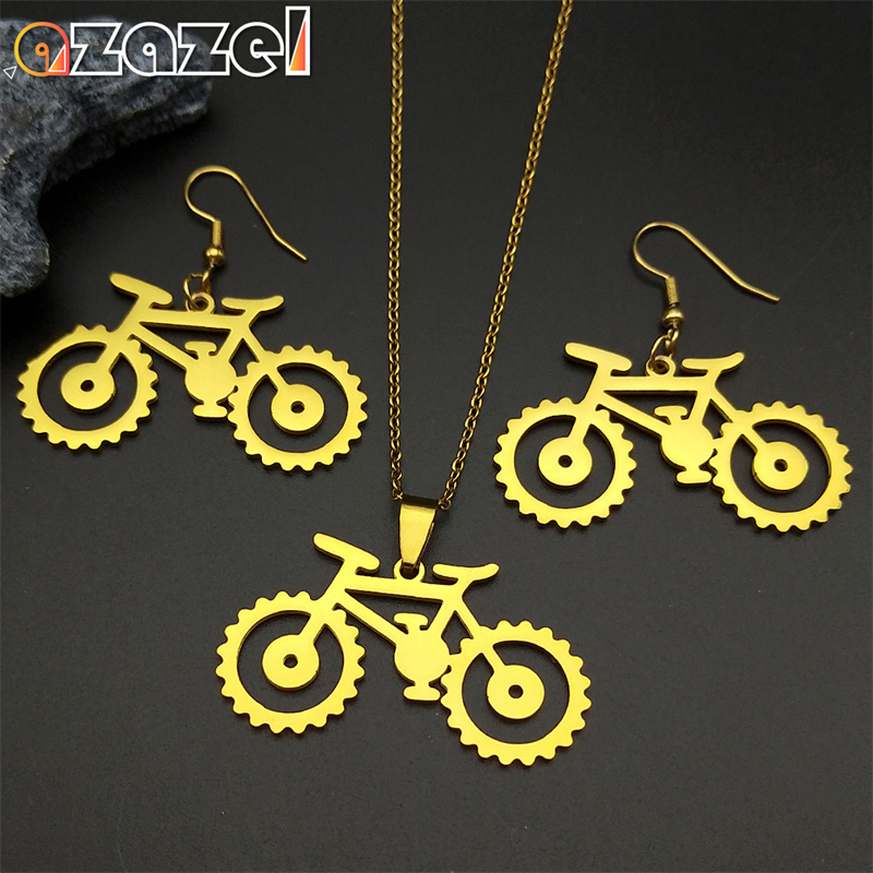 Cycling Gear Gifts - Trendy Gear Bike Pendant Jewelry Set