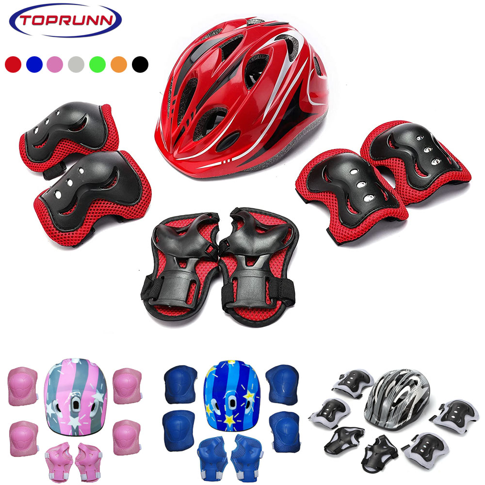 Cycling Gear Padding - Kids Bike Helmet Knee Elbow Wrist