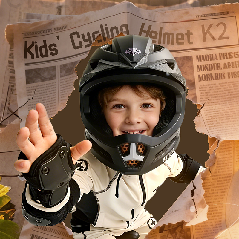 Cycling Safety Gear For Kids - BATFOX Kids Full Face Cycling Helmet