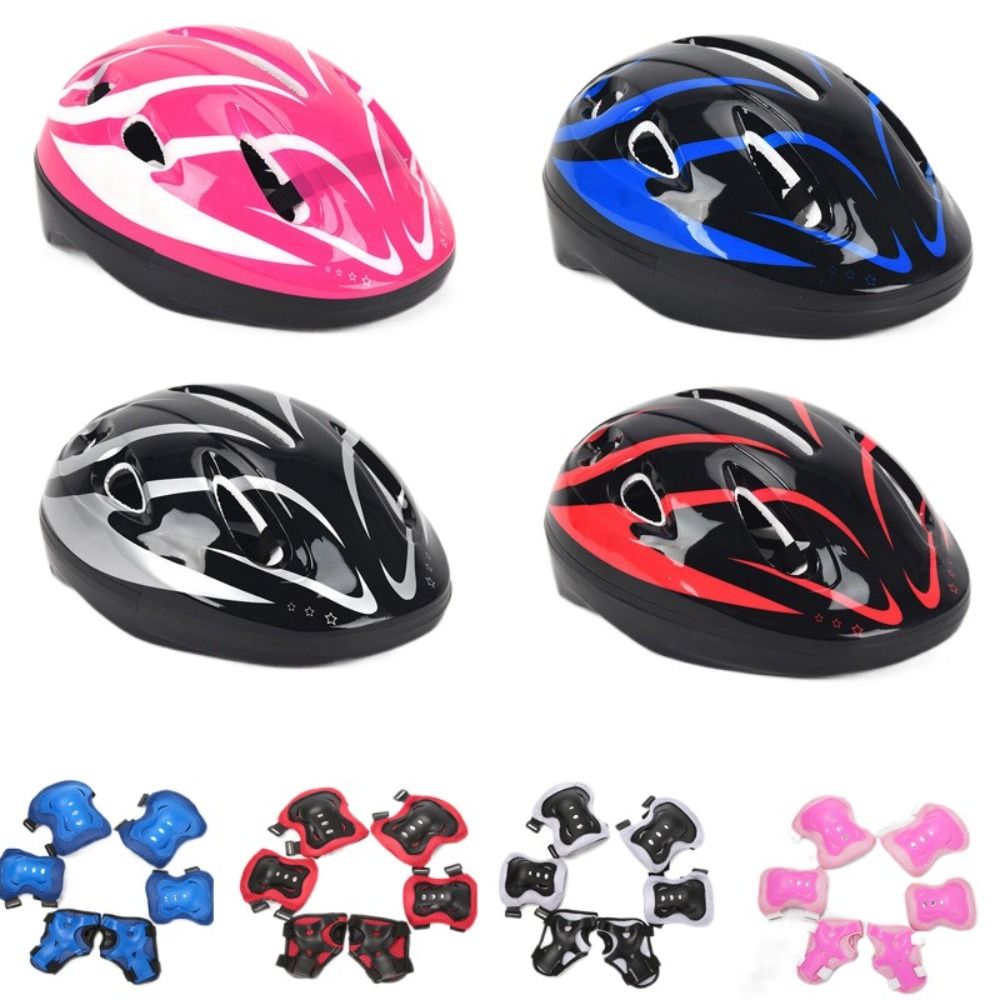 Cycling Safety Gear For Kids - Kids Helmet Knee Elbow Pads Wrist