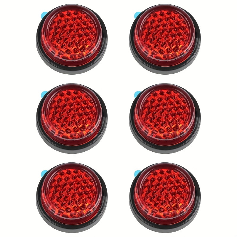 Vintage Cycling Gear - 6pc Self-Adhesive Red Vintage Circular Reflectors