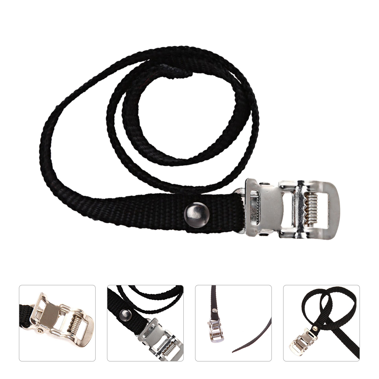 Cycling Gear Gifts - 4Pcs Bike Pedal Straps Adjustable Steel