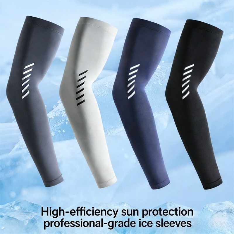Cycling Arm Warmers - 1 Pair Ice Silk Sleeve Lightweight