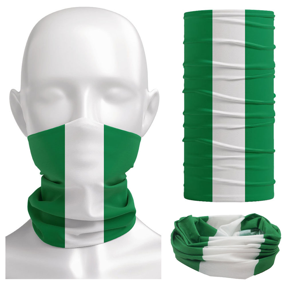 Cycling Gear Man - Nigeria Flag Bandanna Women Neck Gaiter
