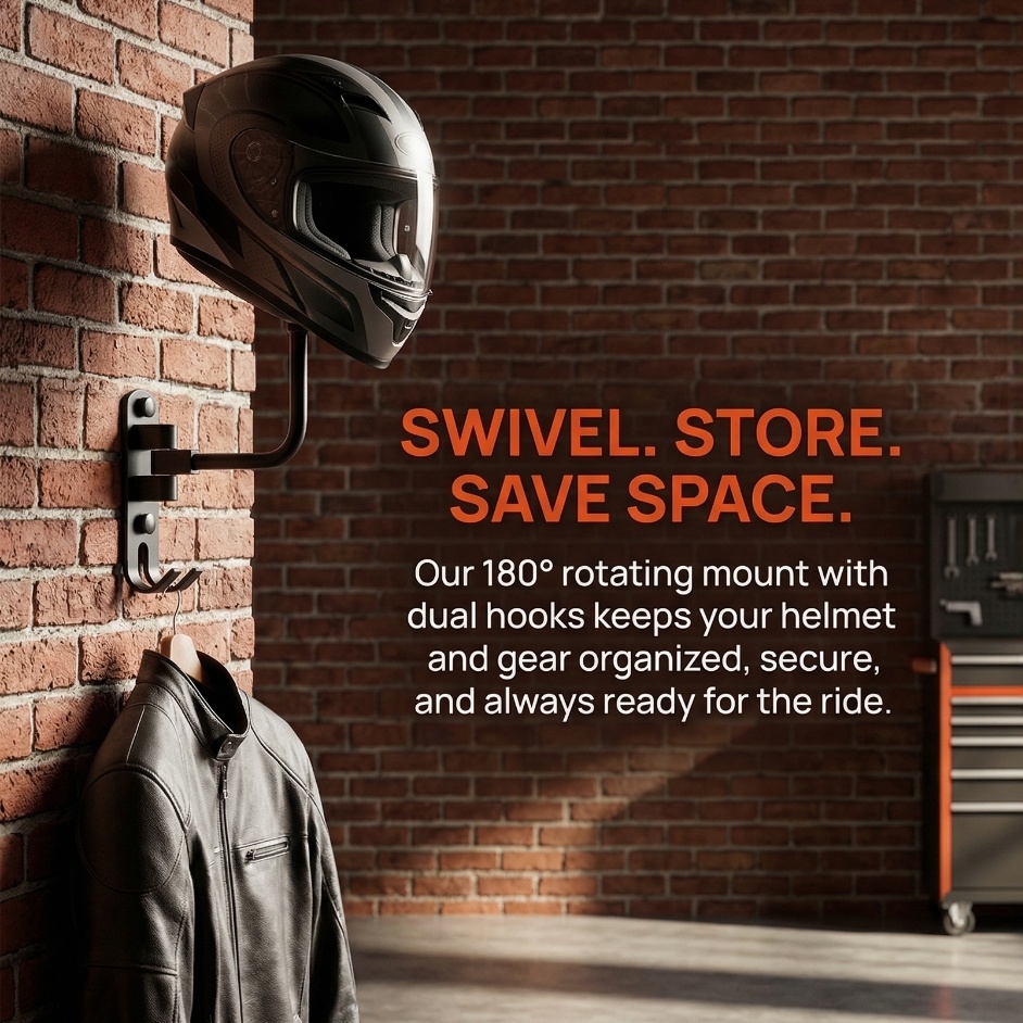 Cycling Gear Wall Mount - Premium Aluminum Alloy Stainless Steel Helmet