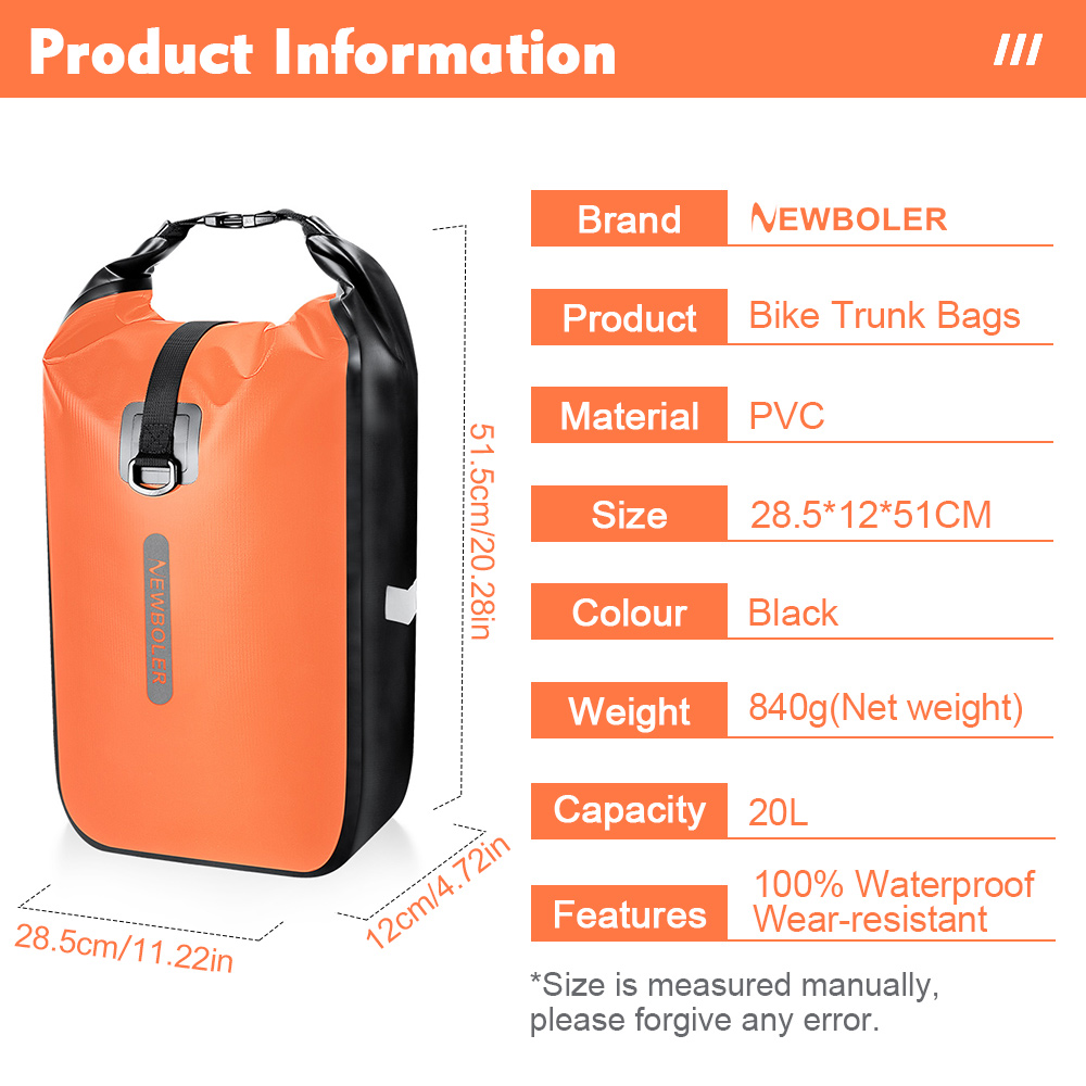 NEWBOLER 10L 20L Waterproof Cy - Cycling Gear Organizer ulasan dan harga