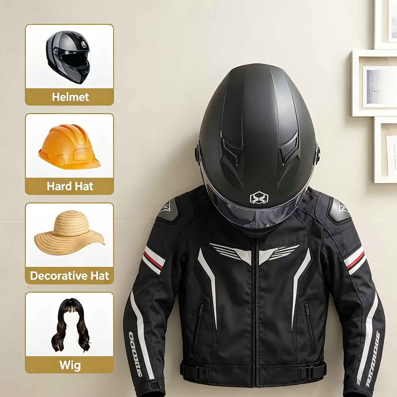 Motorcycle Helmet Holder Solid - Cycling Gear Wall Mount ulasan dan harga