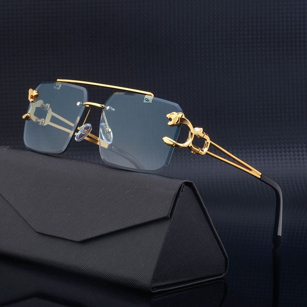 Fashion Leopard Rimless Square - Vintage Cycling Gear ulasan dan harga