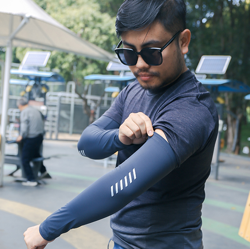 1 Pair Ice Silk Sleeve Lightwe - Cycling Arm Warmers ulasan dan harga