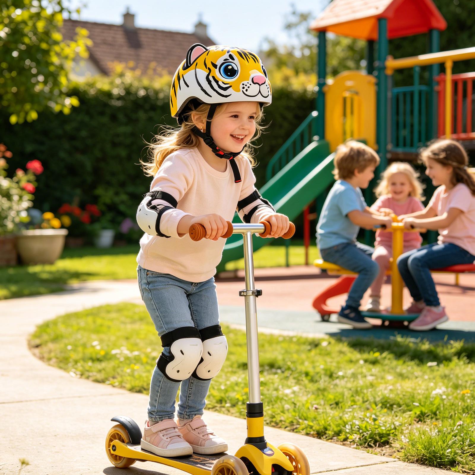 Kids Helmet Tiger Pattern Adju - Cycling Safety Gear For Kids ulasan dan harga