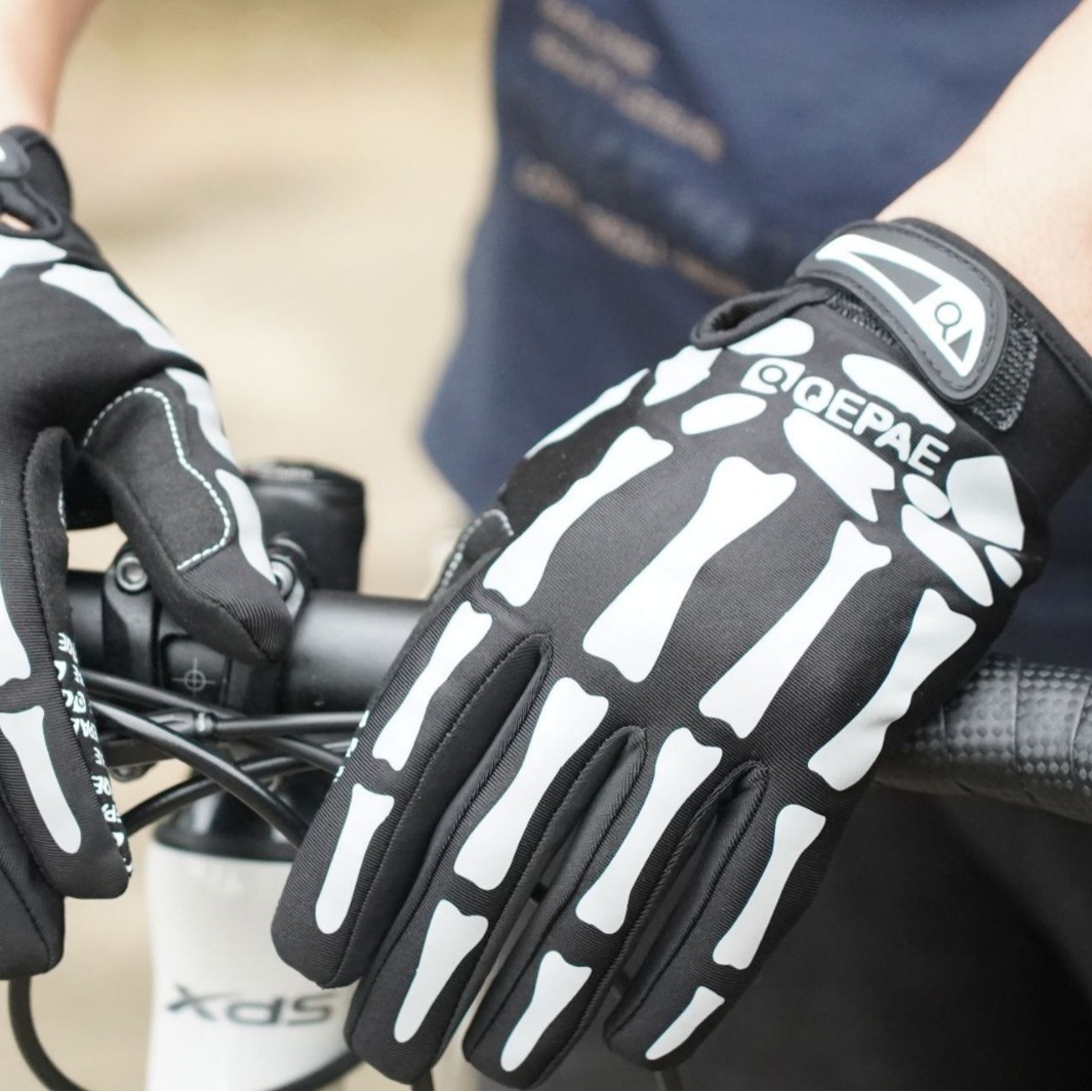 1Pair Skeleton Bike Gloves Ful - Cycling Gear Gifts ulasan dan harga